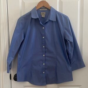 L.L. Bean Women's Blue Button-Down Shirt 100% Cotton